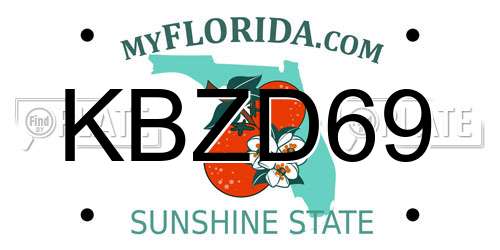 KBZD69 Florida License Plate