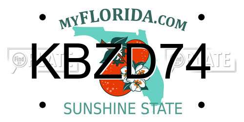 KBZD74 Florida License Plate