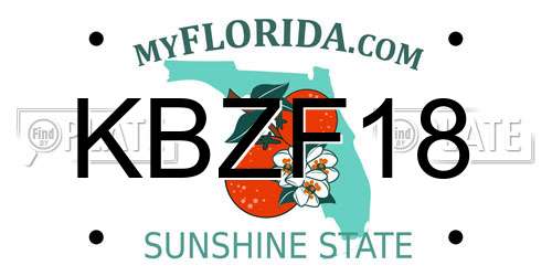 KBZF18 Florida License Plate