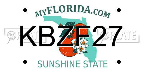 KBZF27 Florida License Plate