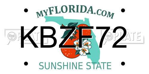 KBZF72 Florida License Plate