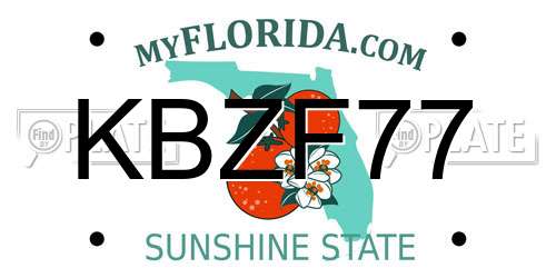 KBZF77 Florida License Plate