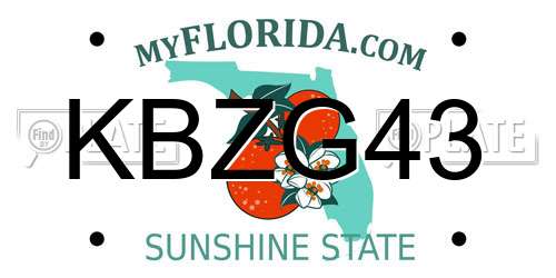 KBZG43 Florida License Plate
