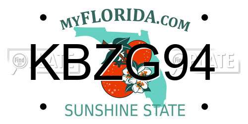 KBZG94 Florida License Plate