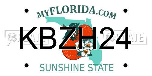 KBZH24 Florida License Plate