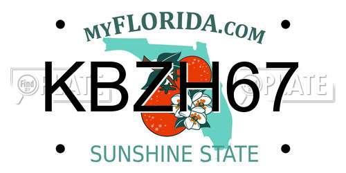KBZH67 Florida License Plate