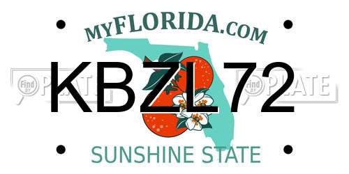 KBZL72 Florida License Plate