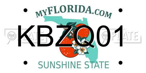 KBZQ01 Florida License Plate