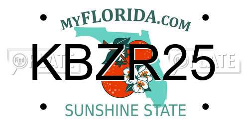 KBZR25 Florida License Plate