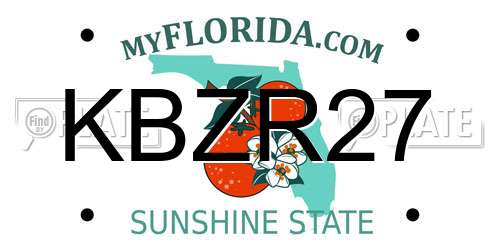 KBZR27 Florida License Plate