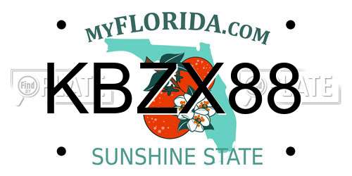 KBZX88 Florida License Plate