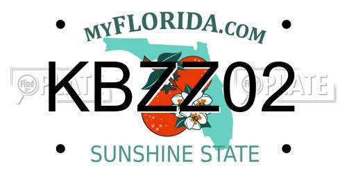 KBZZ02 Florida License Plate