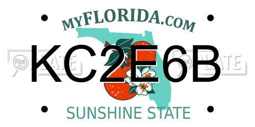 KC2E6B Florida License Plate