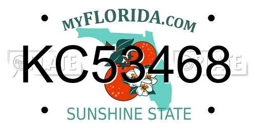 KC53468 Florida License Plate