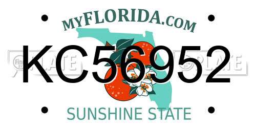 KC56952 Florida License Plate