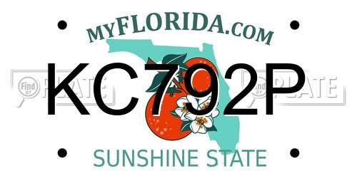 KC792P Florida License Plate