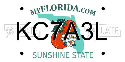 KC7A3L Florida License Plate