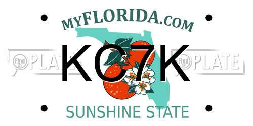 KC7K Florida License Plate