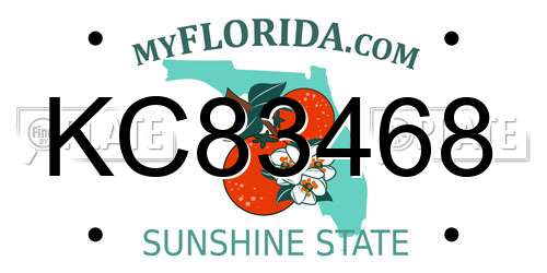 KC83468 Florida License Plate