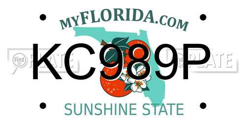 KC989P Florida License Plate