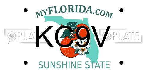 KC9V Florida License Plate