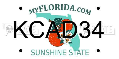 KCAD34 Florida License Plate