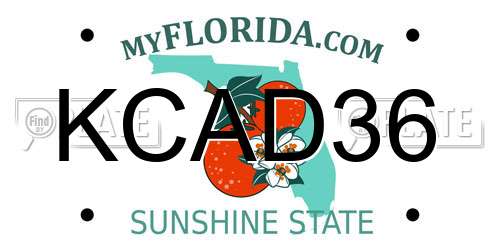 KCAD36 Florida License Plate