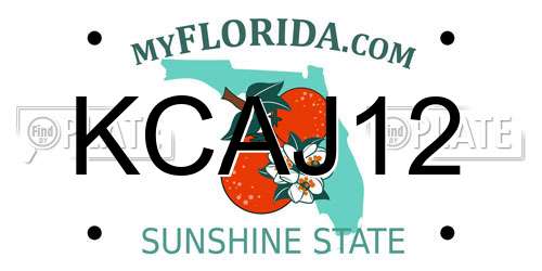 KCAJ12 Florida License Plate