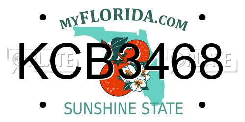 KCB3468 Florida License Plate