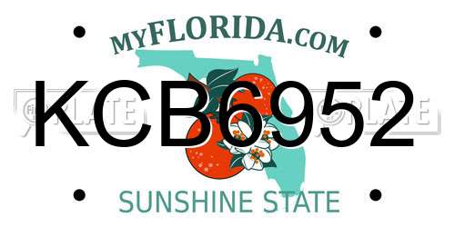 KCB6952 Florida License Plate