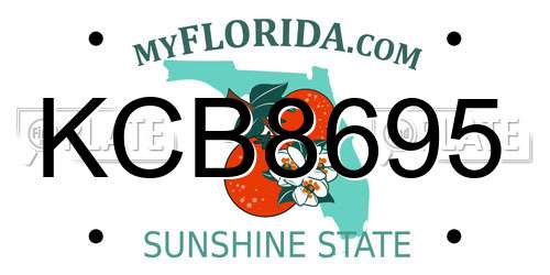 KCB8695 Florida License Plate