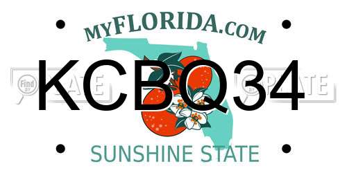 KCBQ34 Florida License Plate