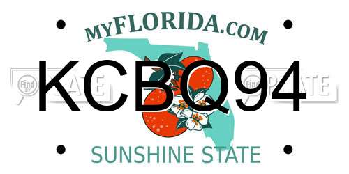 KCBQ94 Florida License Plate