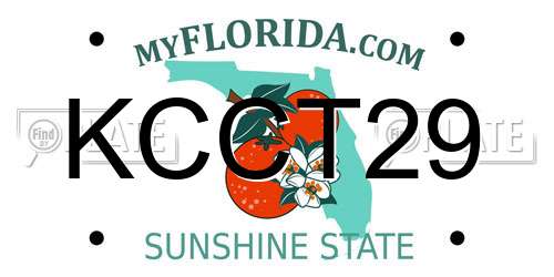 KCCT29 Florida License Plate