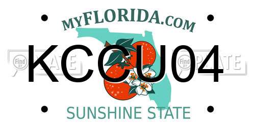 KCCU04 Florida License Plate
