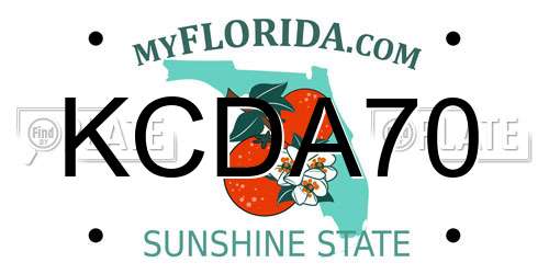 KCDA70 Florida License Plate