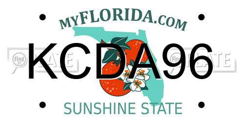 KCDA96 Florida License Plate