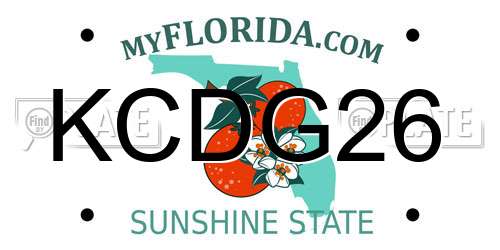 KCDG26 Florida License Plate