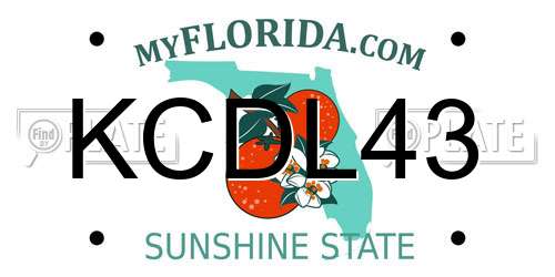 KCDL43 Florida License Plate