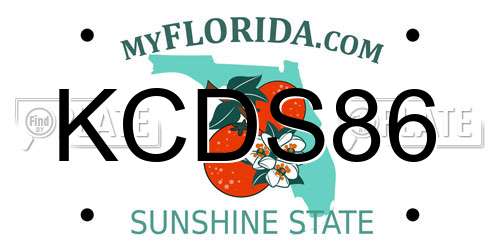 KCDS86 Florida License Plate