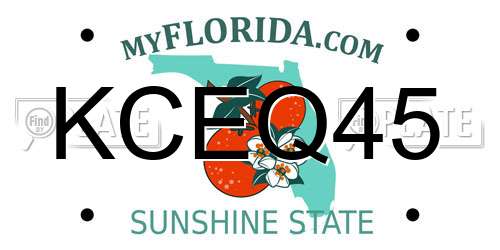 KCEQ45 Florida License Plate