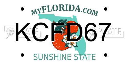 KCFD67 Florida License Plate