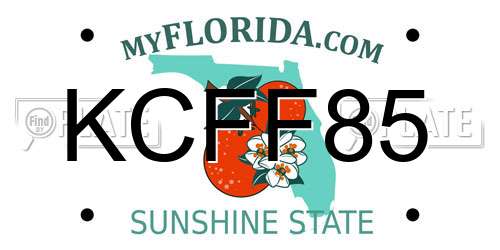 KCFF85 Florida License Plate