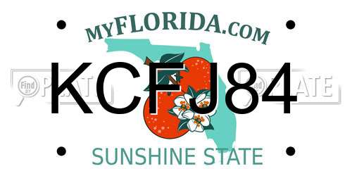 KCFJ84 Florida License Plate