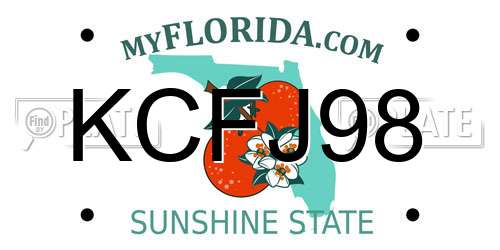 KCFJ98 Florida License Plate