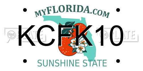 KCFK10 Florida License Plate