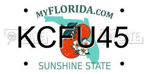 KCFU45 Florida License Plate