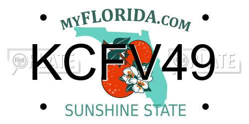 KCFV49 Florida License Plate