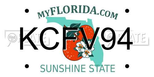 KCFV94 Florida License Plate
