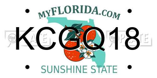 KCGQ18 Florida License Plate